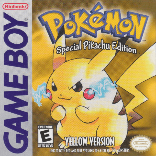 Pokemon Yellow box art for GameBoy